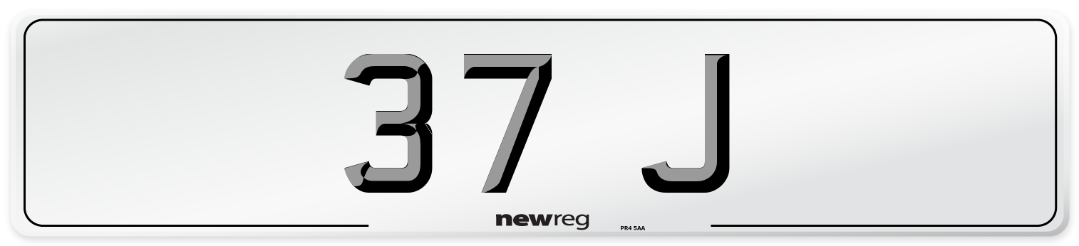 37 J Number Plate from New Reg